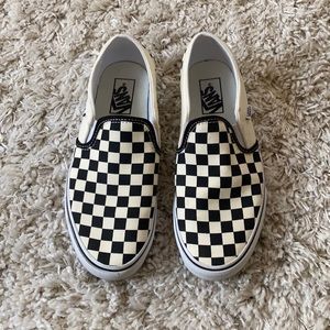 Checkered Vans. Worn once. Almost new condition.